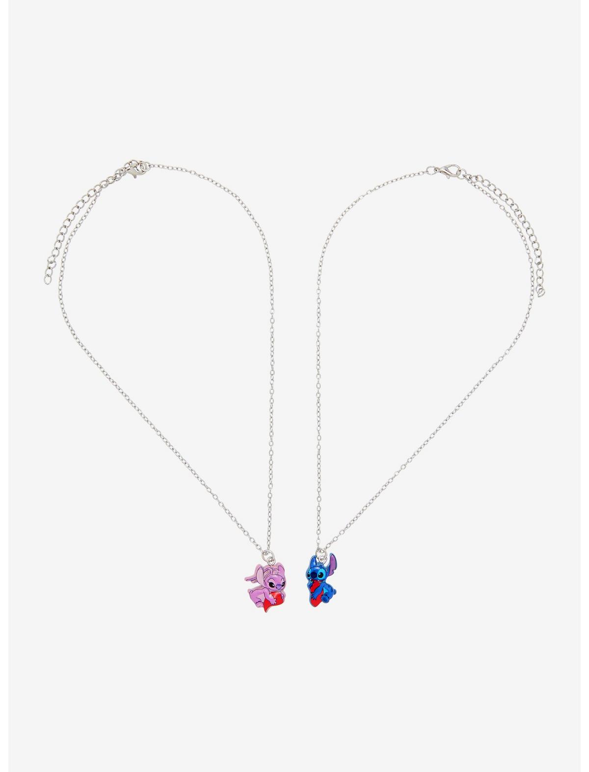 Disney Stitch & Angel Heart Best Friend Necklace Set