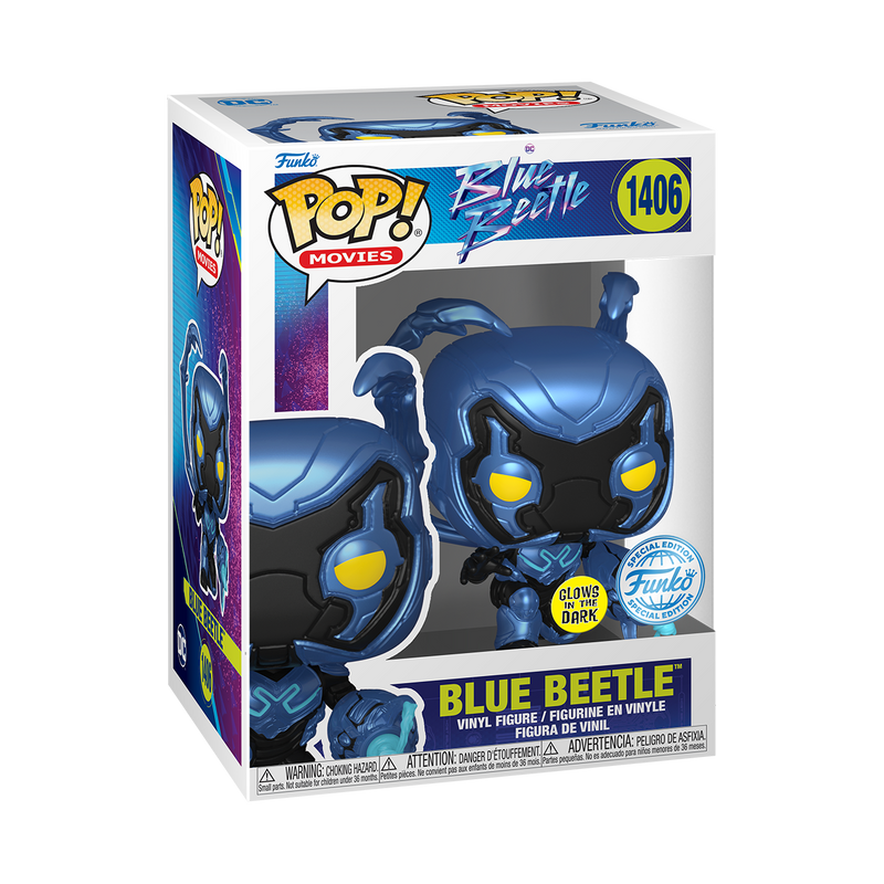 Blue Beetle: GITD Blue Beetle (with Weapon) Exclusive Funko Pop