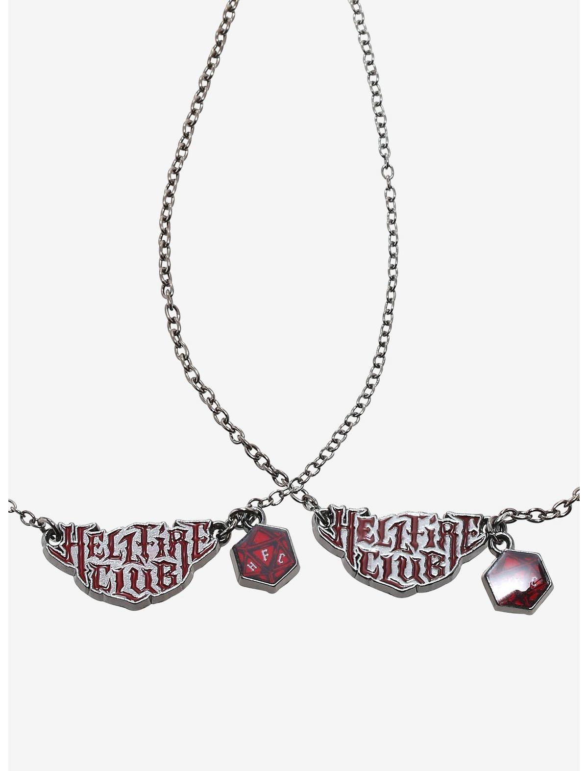Stranger Things Hellfire Club Nameplate Best Friend Necklace Set