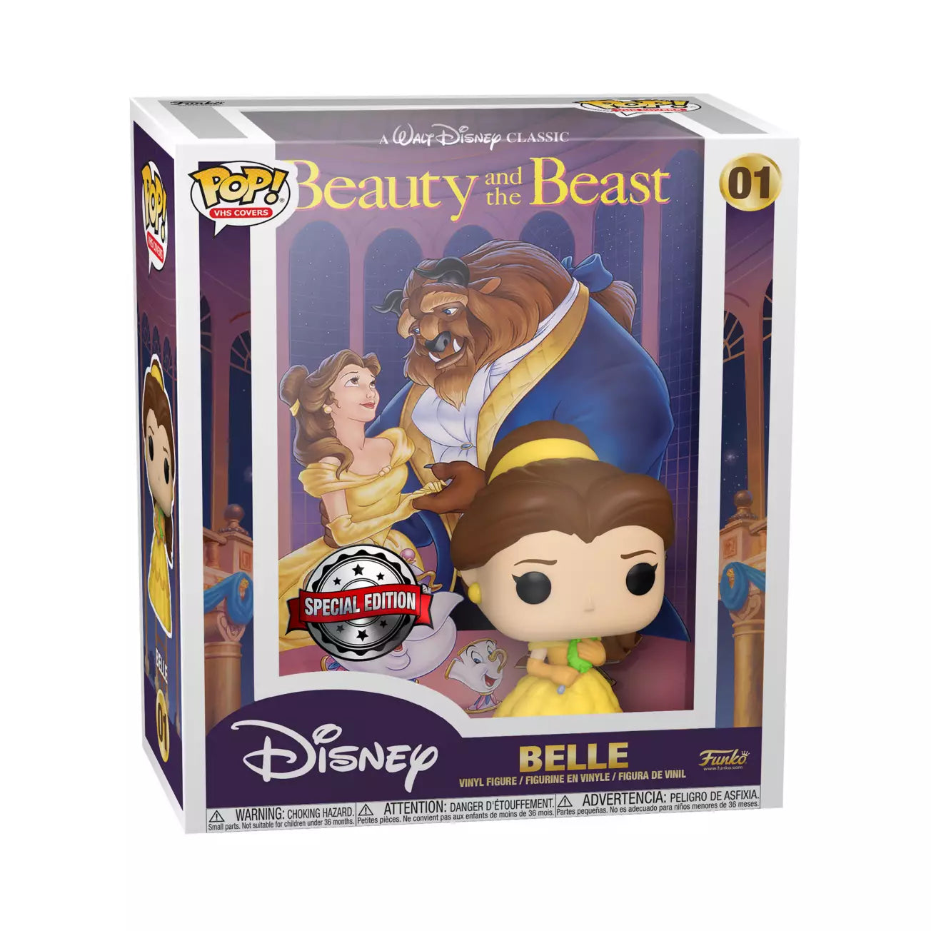Disney Beauty and the Beast VHS Cover - Belle with Mirror Exclusive Funko Pop