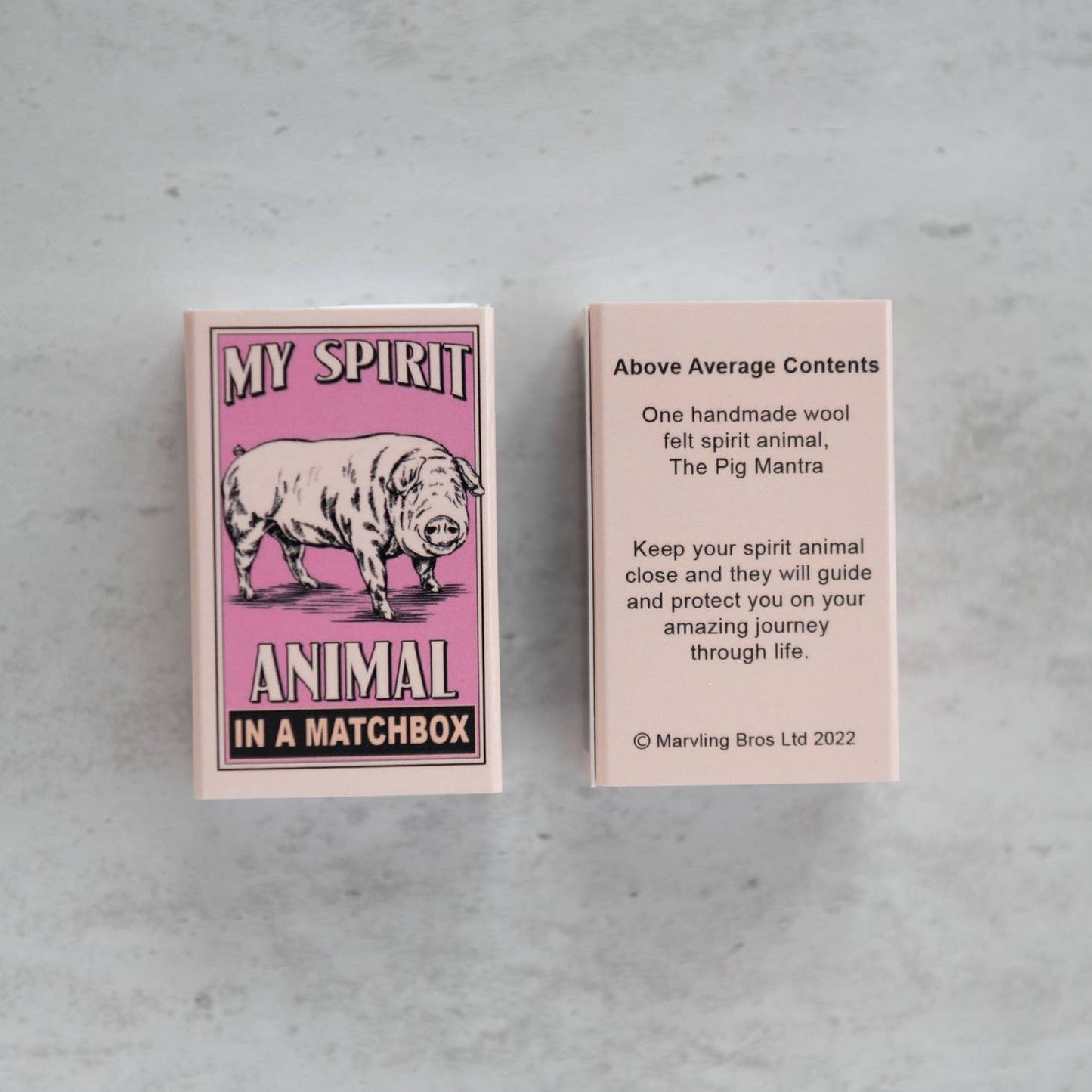 Wool Felt Pig Spirit Animal Gift In A Matchbox