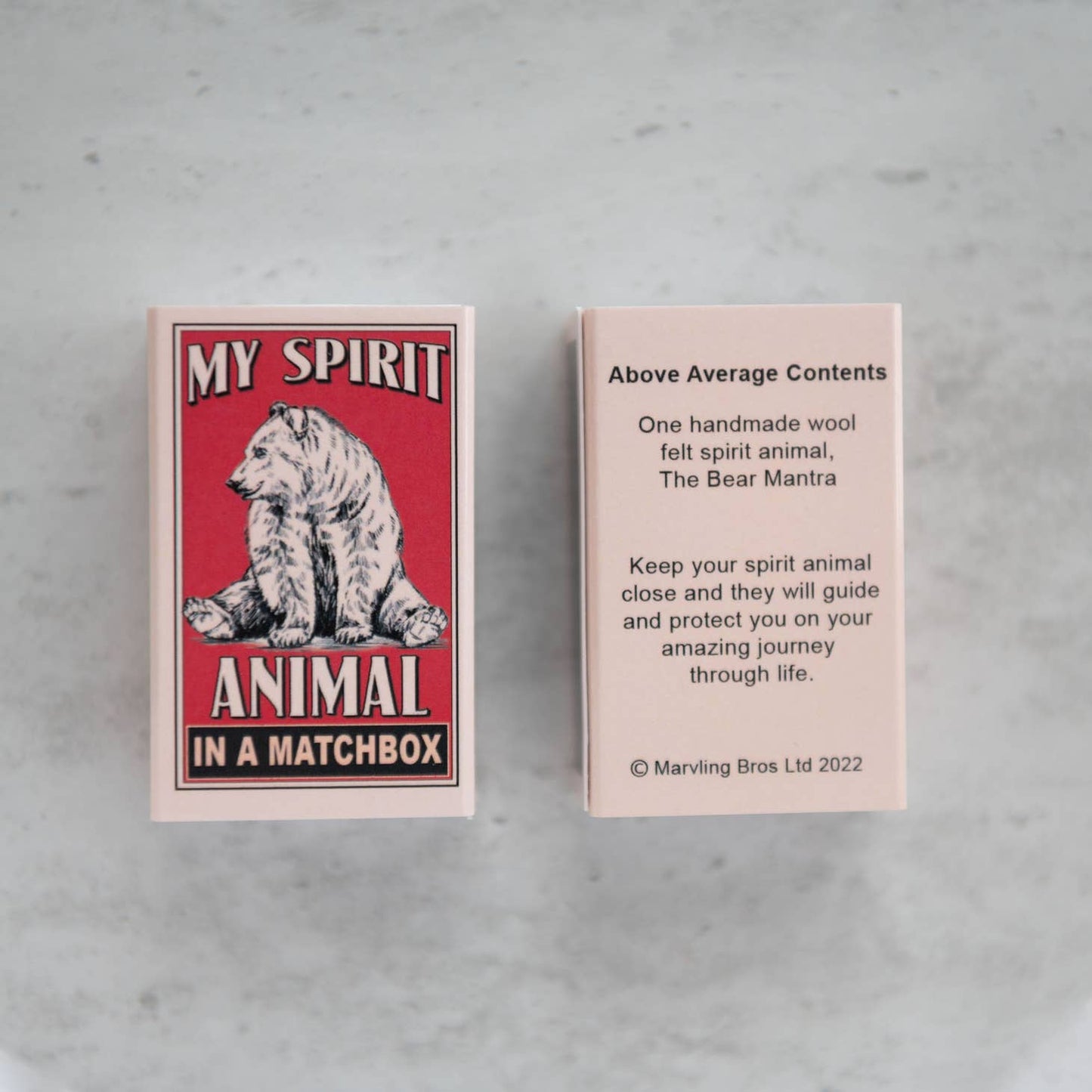 Wool Felt Bear Spirit Animal Gift In A Matchbox