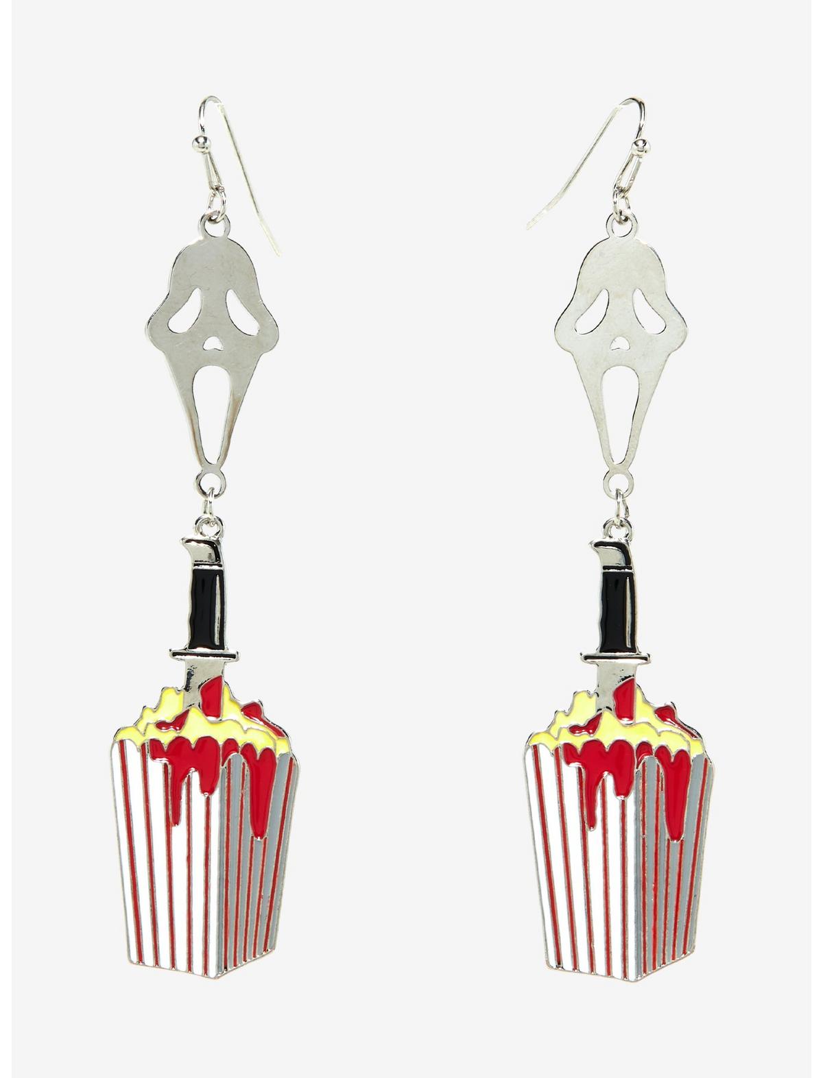 Scream Ghost Face Popcorn Earrings