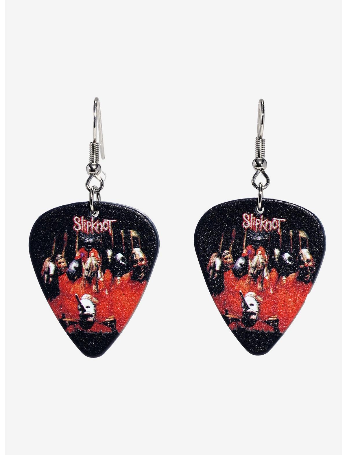 Slipknot Group Photo Guitar Pick Drop Earrings