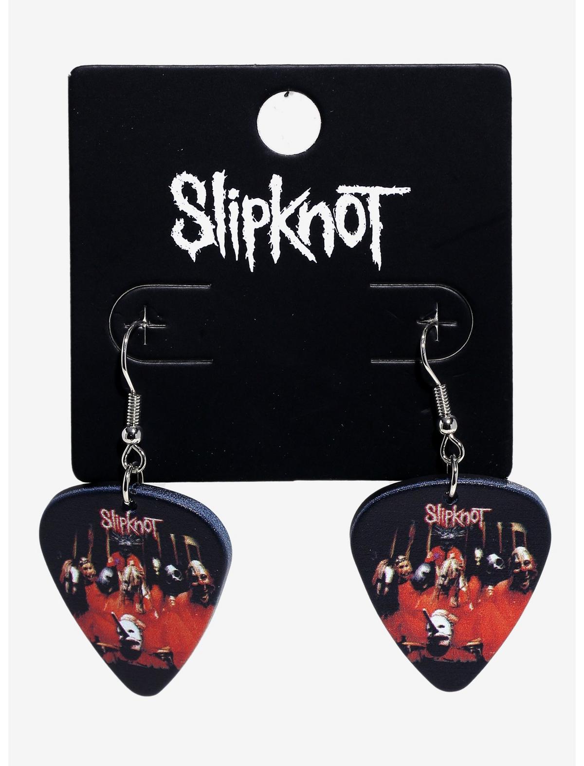 Slipknot Group Photo Guitar Pick Drop Earrings