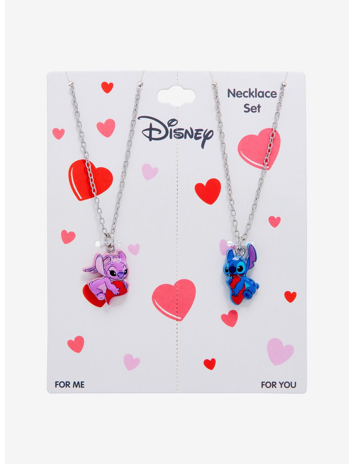 Disney Stitch & Angel Heart Best Friend Necklace Set