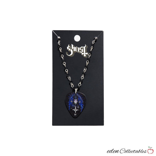 Ghost Guitar Pick Pendant Necklace