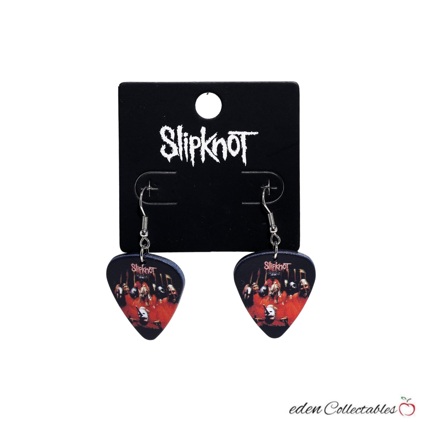 Slipknot Group Photo Guitar Pick Drop Earrings