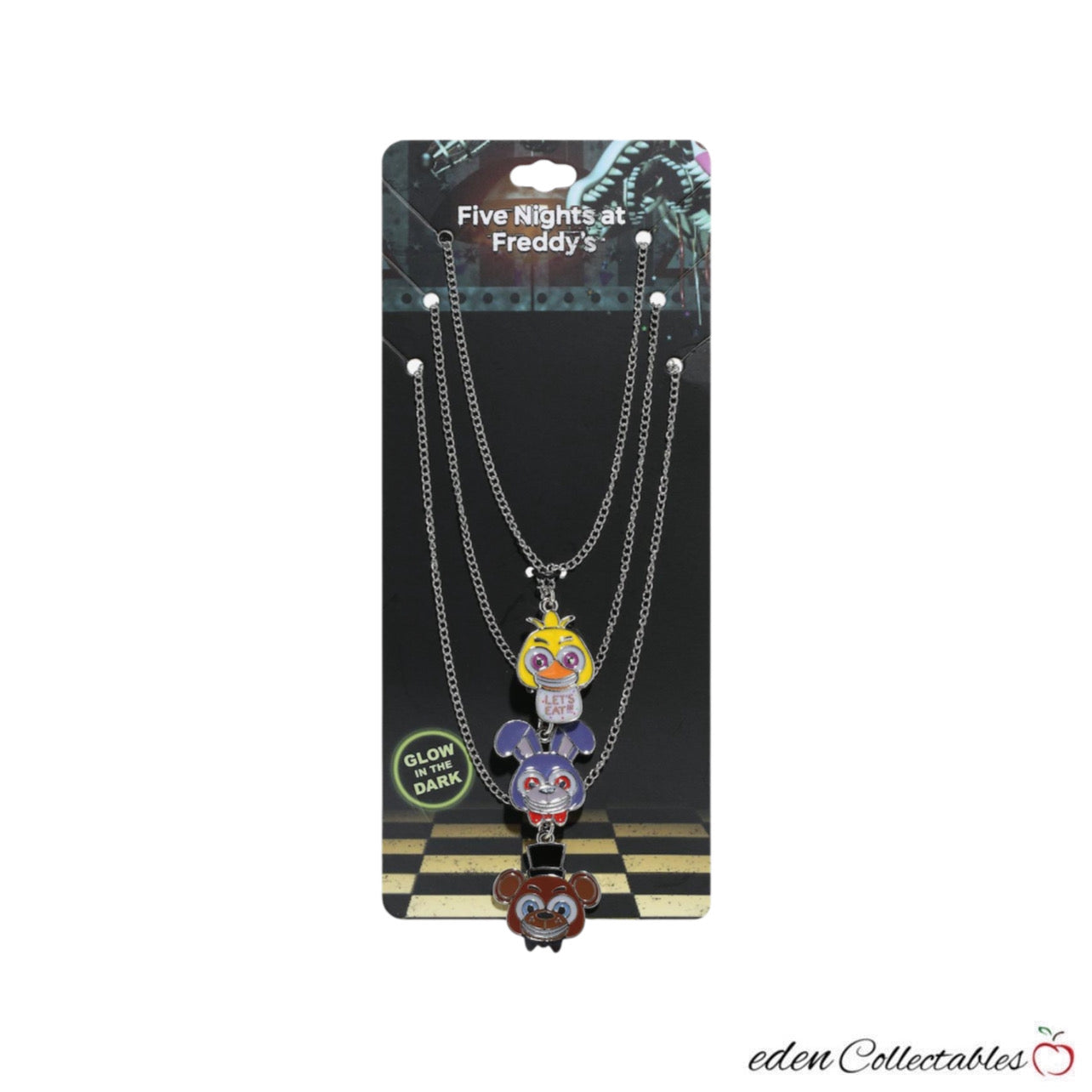 Five Nights At Freddy's Character Glow-In-The-Dark Necklace Set