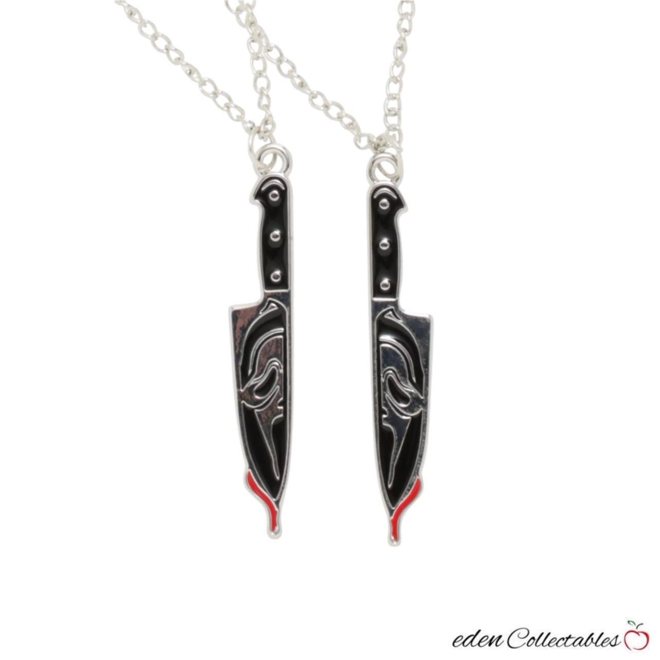 Scream Ghost Face Knife Best Friend Necklace Set