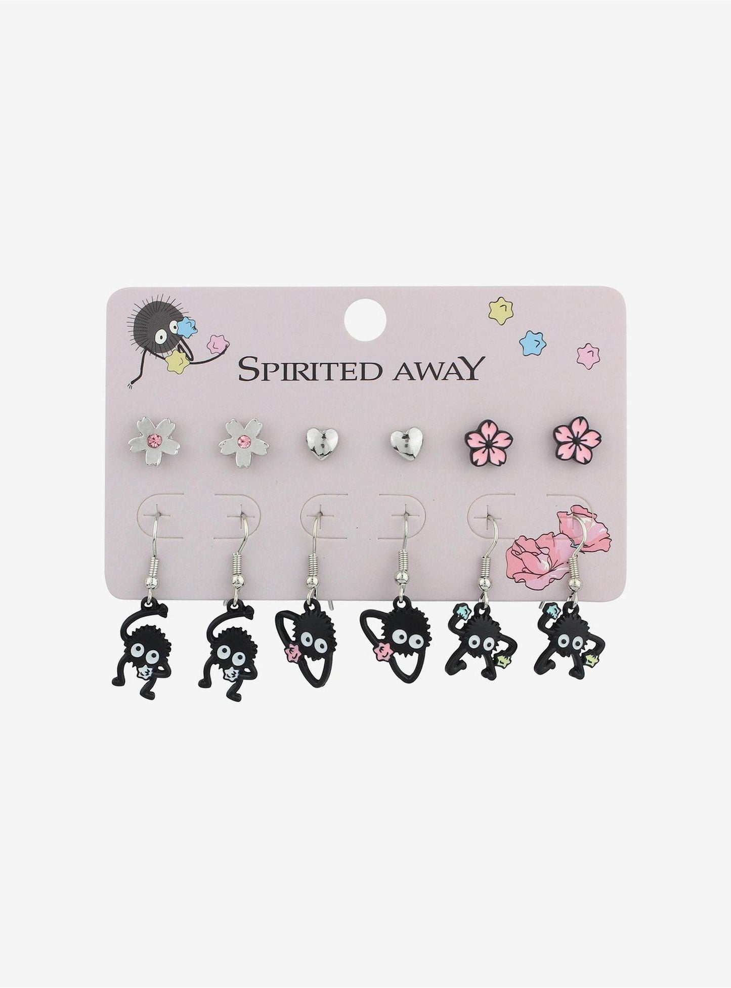 Studio Ghibli Spirited Away Soot Sprites Sakura Star Candy Earring Set