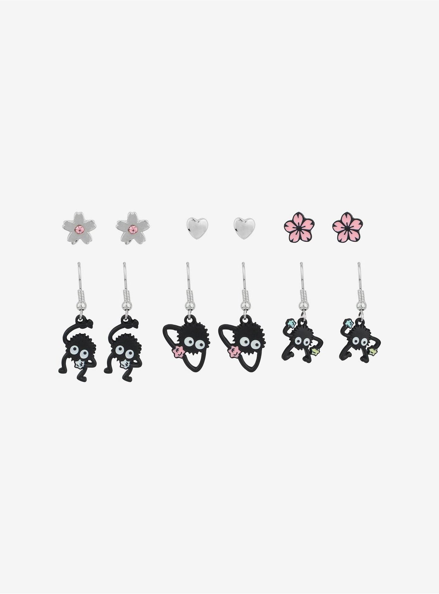 Studio Ghibli Spirited Away Soot Sprites Sakura Star Candy Earring Set