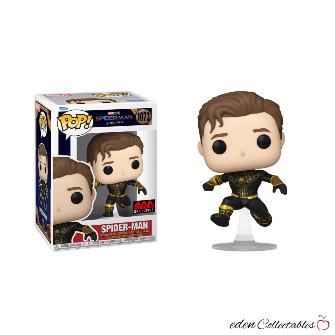 Spider-Man: No Way Home - Unmasked Spider-Man Black Suit AAA Anime Exclusive Funko Pop