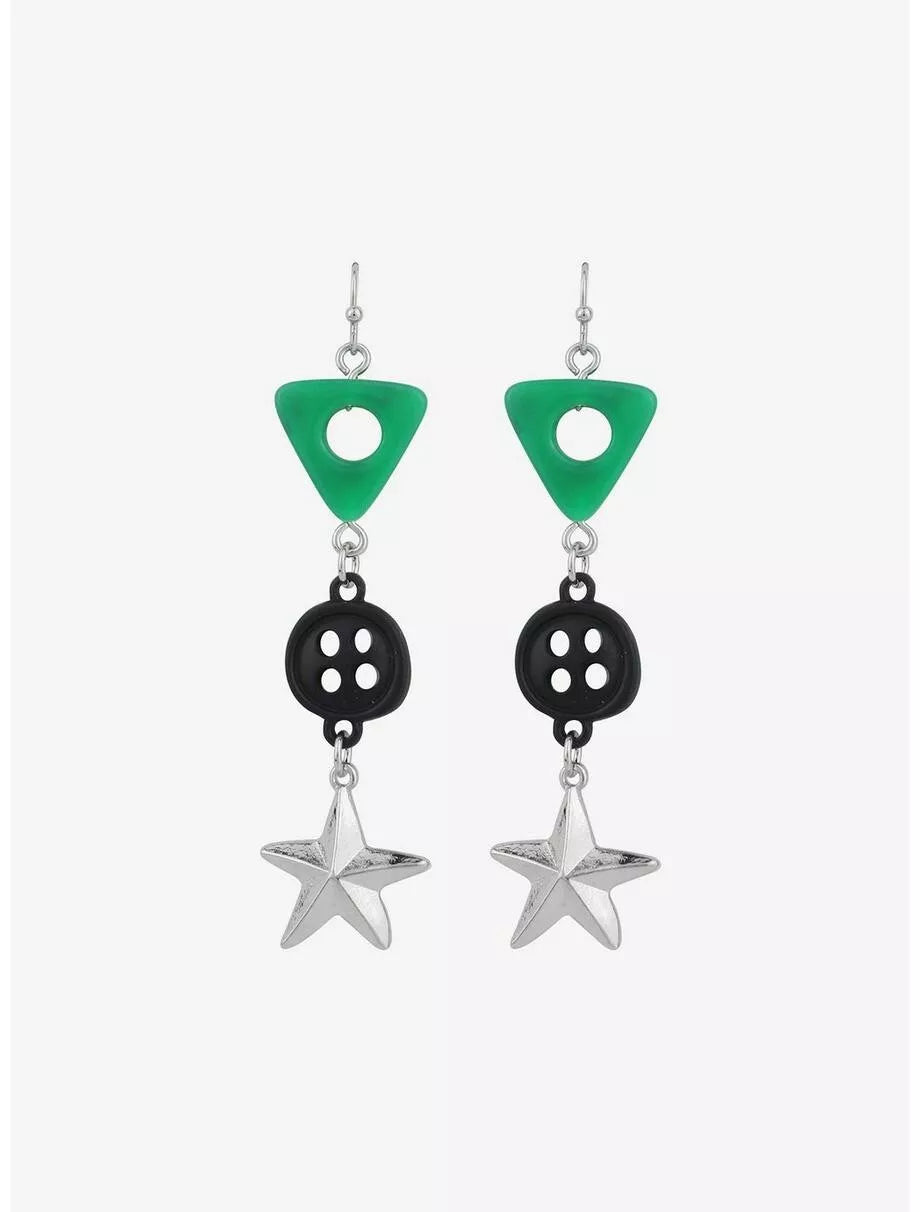 Coraline Stone Button Star Drop Earrings